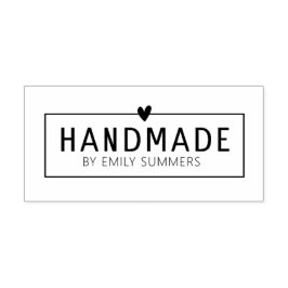 Handgefertigt mit Herz und individuelle Name Gummistempel