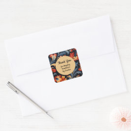 Handgefertigt mit Ihrem Namen Rosepaint Rosemaling Quadratischer Aufkleber