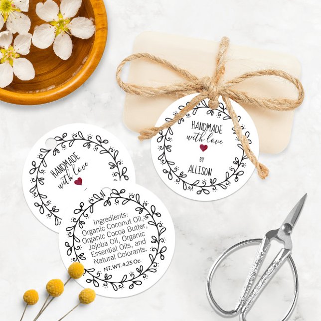 Handgefertigt mit Liebe 💕 2-seitigen Hang Tags Geschenkanhänger (Handmade With Love 💕 2-Sided Hang Tags
)