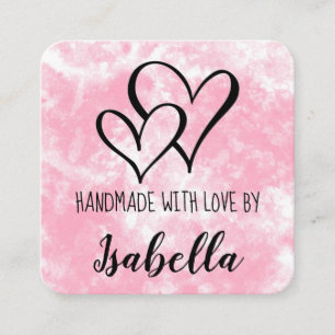 Handgefertigt mit Liebe-Aquarellkarte Quadratische Visitenkarte