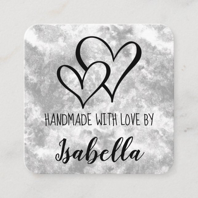 Handgefertigt mit Liebe-Aquarellkarte Quadratische Visitenkarte (Vorderseite)