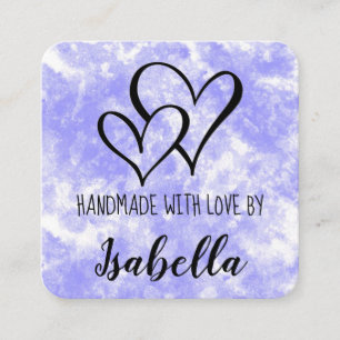 Handgefertigt mit Liebe-Aquarellkarte Quadratische Visitenkarte