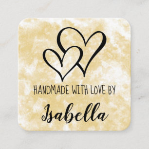 Handgefertigt mit Liebe-Aquarellkarte Quadratische Visitenkarte
