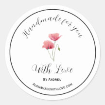 Handgefertigt mit Liebe Aufkleber für Zollwaren