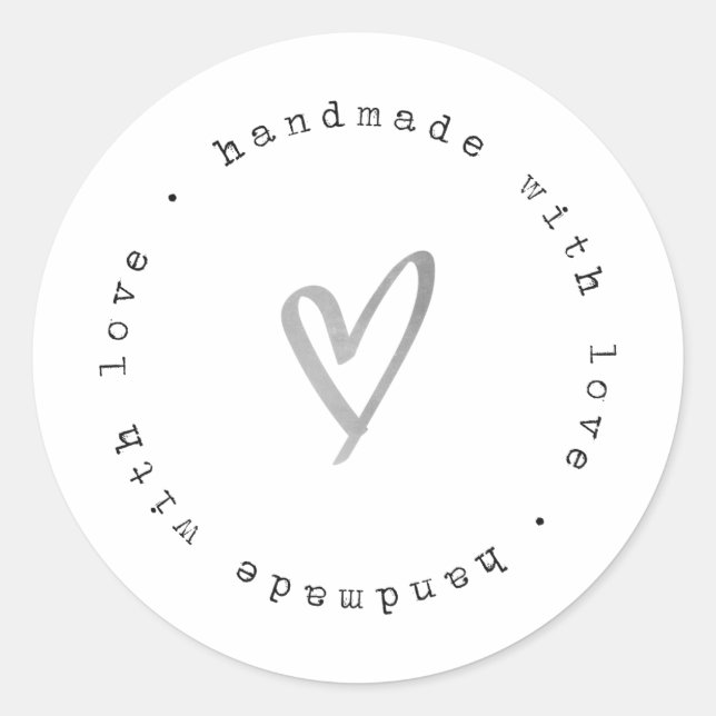 Handgefertigt mit Liebe-Aufklebern Runder Aufkleber (Vorderseite)