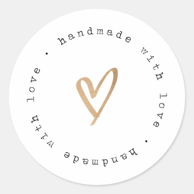 Handgefertigt mit Liebe-Aufklebern Runder Aufkleber (Vorderseite)