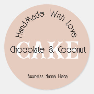Handgefertigt mit Liebe Backen Handmade Business Runder Aufkleber