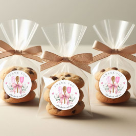 Handgefertigt mit Liebe Bäckerei rosa Utensid Runder Aufkleber