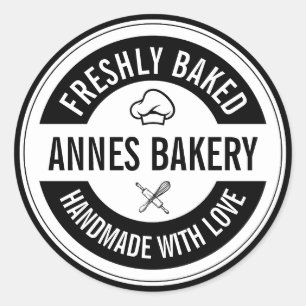 Handgefertigt mit Liebe Bakery Business Sticker