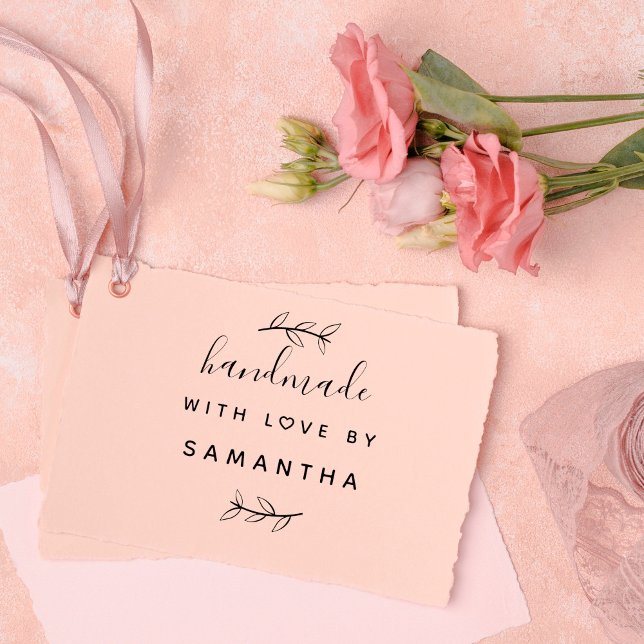 Handgefertigt mit Liebe | Benutzerdefinierte Produ Gummistempel (Von Creator hochgeladen)