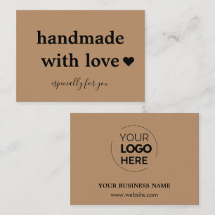 Handgefertigt mit Liebe Benutzerdefiniertes Logo Visitenkarte