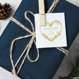 Handgefertigt mit Liebe botanischer Herzklopfen Gummistempel