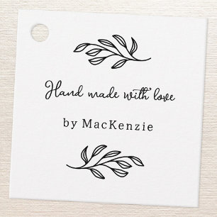 Handgefertigt mit Liebe Botanisches Blatt Kunst Pr Geschenkanhänger