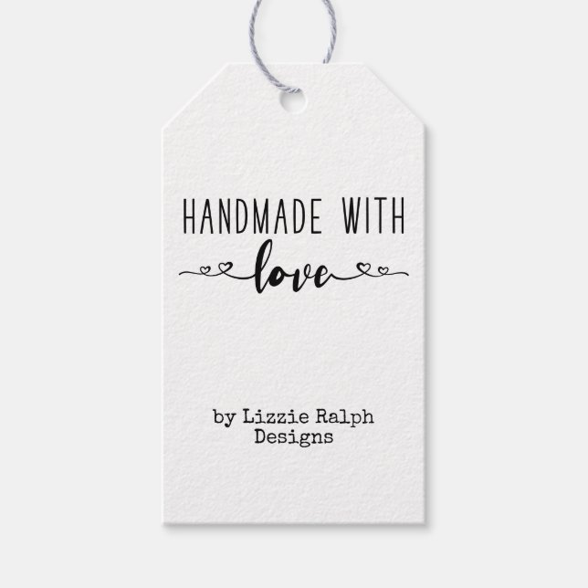 Handgefertigt mit Liebe Country Kraft Custom Geschenkanhänger (Vorderseite)