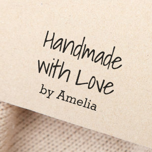 Handgefertigt mit Liebe durch individuelle Name ha Gummistempel