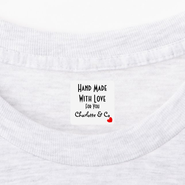 Handgefertigt mit Liebe für Sie Personalisiert Etiketten (Befestigt)