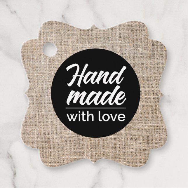 Handgefertigt mit Liebe Geschenkanhänger (Vorderseite)