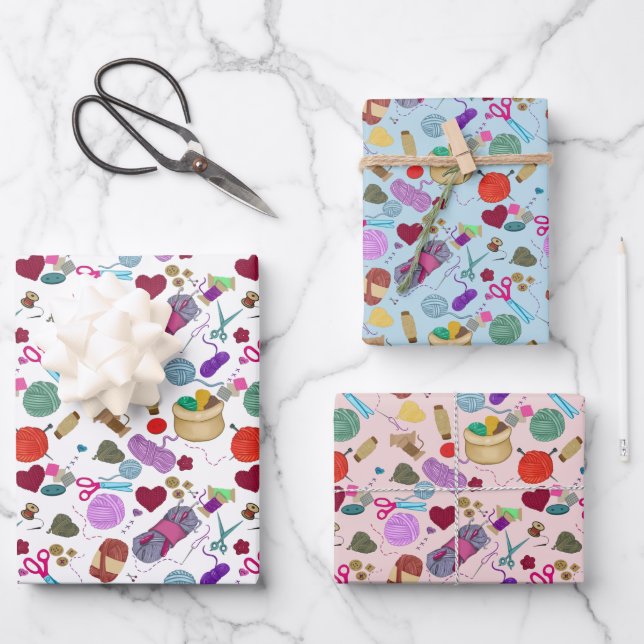 handgefertigt mit Liebe Geschenkpapier Set (Vorderseite)