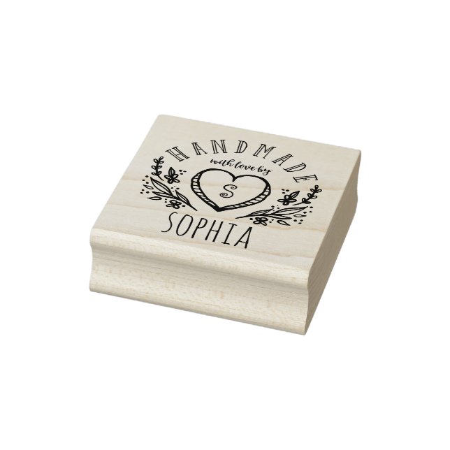 Handgefertigt mit Liebe gezeichnet Florals Heft Mo Gummistempel (Stempel)