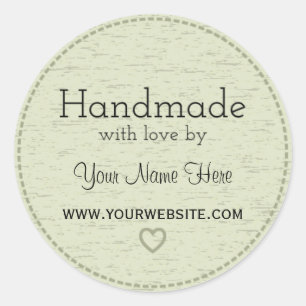 Handgefertigt mit Liebe   Handmade Business Sticke Runder Aufkleber