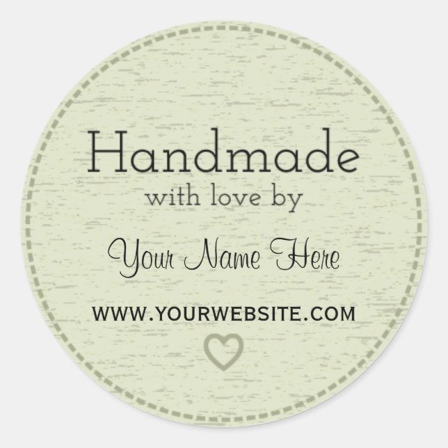 Handgefertigt mit Liebe | Handmade Business Sticke Runder Aufkleber (Vorderseite)
