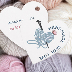 Handgefertigt mit Liebe - Heart Shaped Yarn & Butt Geschenkanhänger