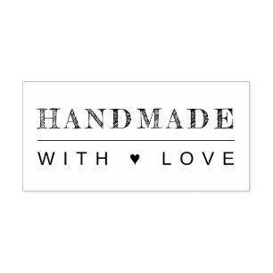 Handgefertigt mit Liebe Herz Gummistempel