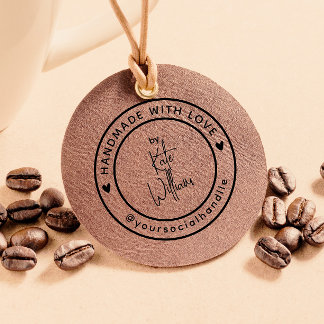 Handgefertigt mit Liebe | Individuelle Name Social Gummistempel