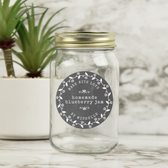 Handgefertigt mit Liebe Jam Label Canning Aufklebe Runder Aufkleber (Von Creator hochgeladen)