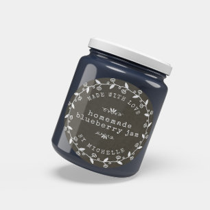 Handgefertigt mit Liebe Jam Label Canning Aufklebe Runder Aufkleber