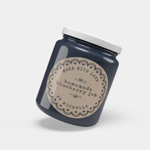 Handgefertigt mit Liebe Jam Label Canning Aufklebe Runder Aufkleber