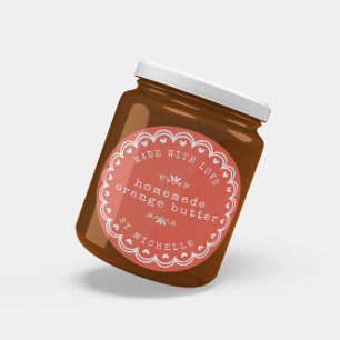Handgefertigt mit Liebe Jam Label Canning Aufklebe Runder Aufkleber