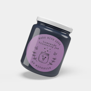 Handgefertigt mit Liebe Jam Label Canning Aufklebe Runder Aufkleber