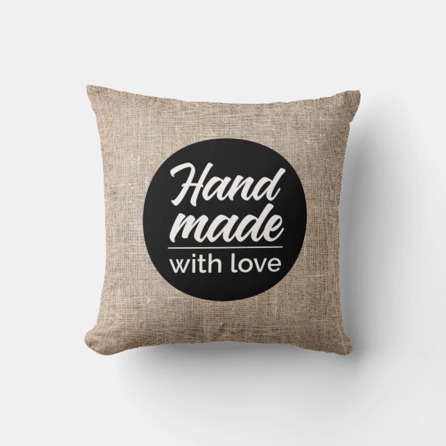 Handgefertigt mit Liebe Kissen (Vorderseite)