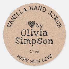 Handgefertigt mit Liebe Kleine Unternehmen Persona Runder Aufkleber