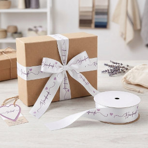 Handgefertigt mit Liebe Kleine Unternehmen Verpack Satinband