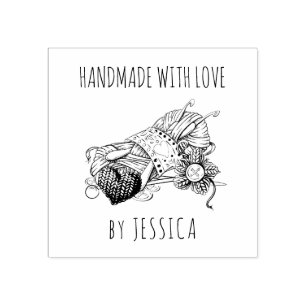 Handgefertigt mit Liebe-Knetgarn und Crochet-Garn Gummistempel