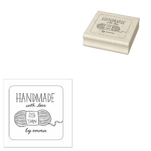 Handgefertigt mit Liebe Knittergarn Gummistempel