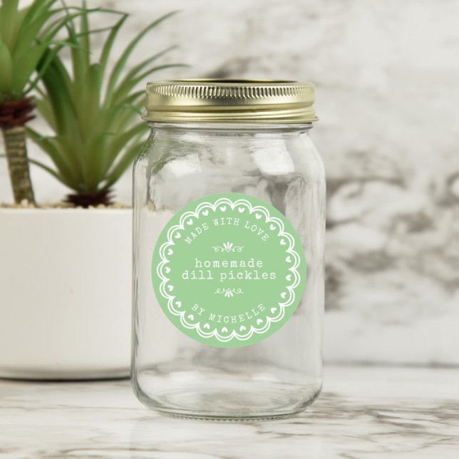 Handgefertigt mit Liebe Label Jar Green Canning Au Runder Aufkleber (Von Creator hochgeladen)