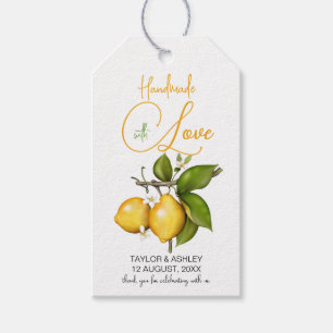 Handgefertigt mit Liebe Lemon Frucht   Hochzeit Geschenkanhänger