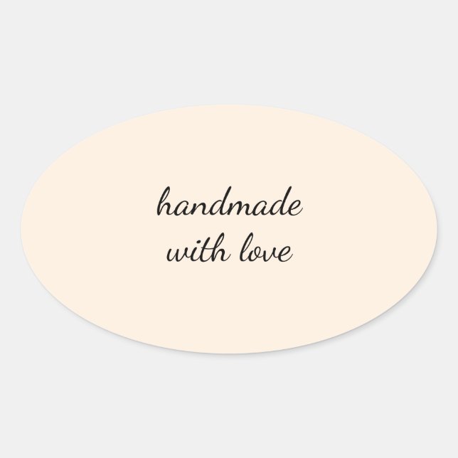 Handgefertigt mit Liebe Minimal Sticker – Elegante (Vorderseite)