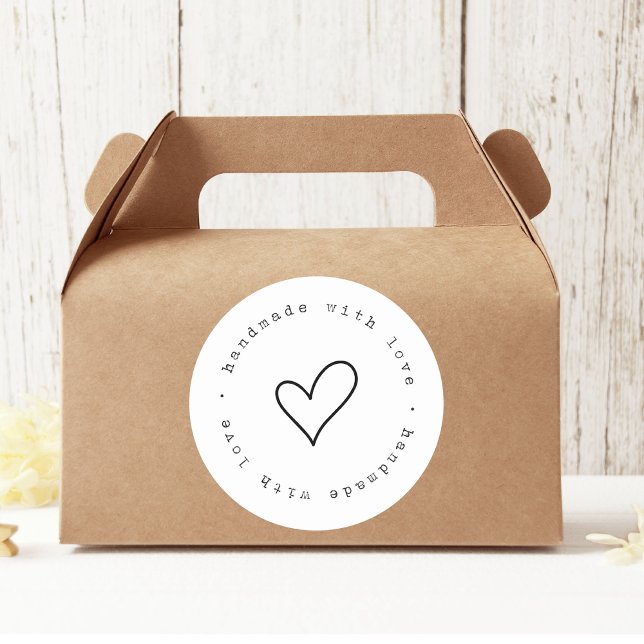 Handgefertigt mit Liebe mit Heftaufkleber | Custom Runder Aufkleber (Von Creator hochgeladen)