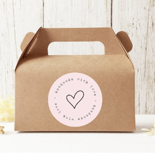 Handgefertigt mit Liebe mit Heftaufkleber Custom Runder Aufkleber