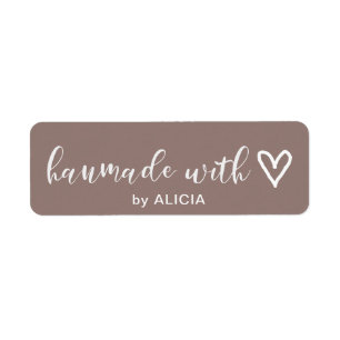 Handgefertigt mit Liebe Pastell Monogramm Etiket