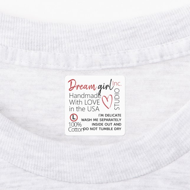 Handgefertigt mit Liebe Personalisiert Etiketten (Befestigt)