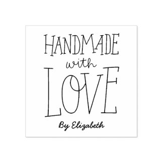 Handgefertigt mit Liebe Personalisierte KautschukB Gummistempel