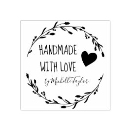 Handgefertigt mit Liebe Personalisierte KautschukB Gummistempel