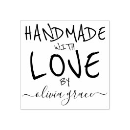 Handgefertigt mit Liebe personalisierte Typografie Gummistempel