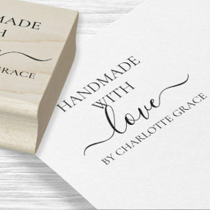 Handgefertigt mit Liebe personalisierte Typografie Gummistempel