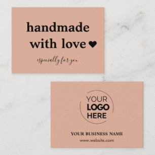 Handgefertigt mit Liebe   Pink für das benutzerdef Visitenkarte